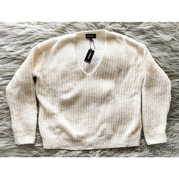 Express Sweaters - Express | Cozy Chenille Shaker Knit V-Neck Sweater